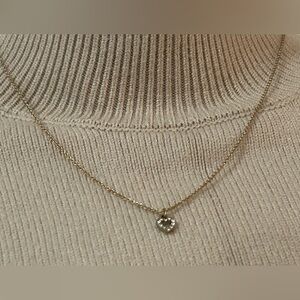 Small Heart Rhinestone Pendant With Chain